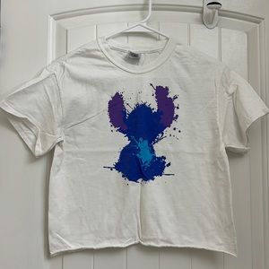 Disney Stitch Character White Cropped Tshirt